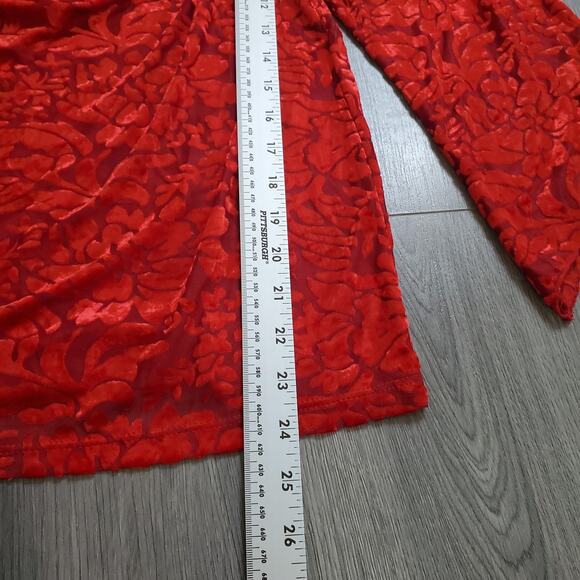 Y2K Whimsygoth Womens 2XL Red Burnout Velvet Floral Drape Romantic Vampire - Picture 4 of 7